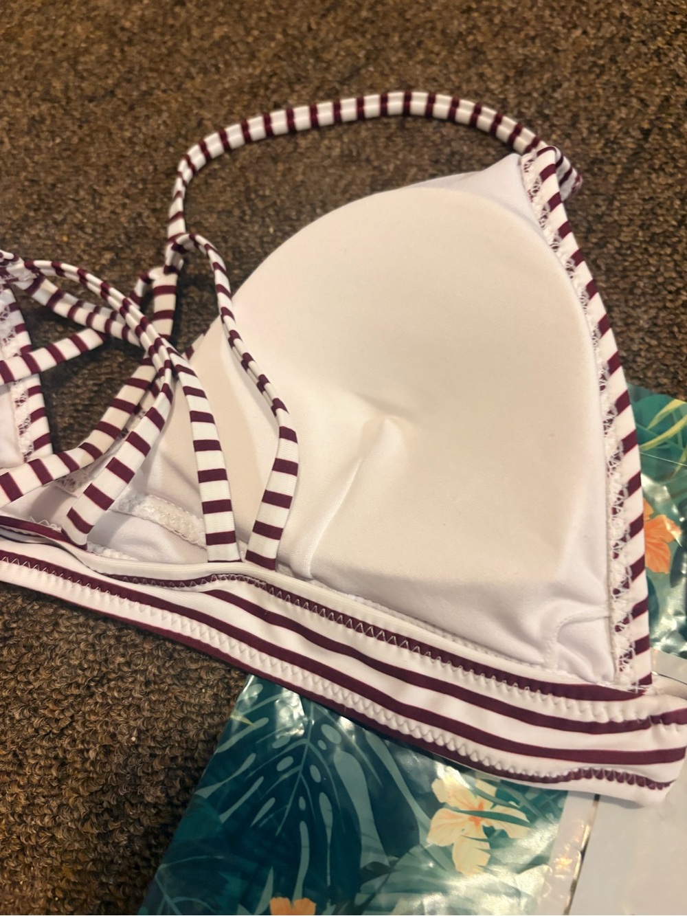 CUPSHE Pink & White Striped V-Neck Bikini Set - Picture 5 of 9